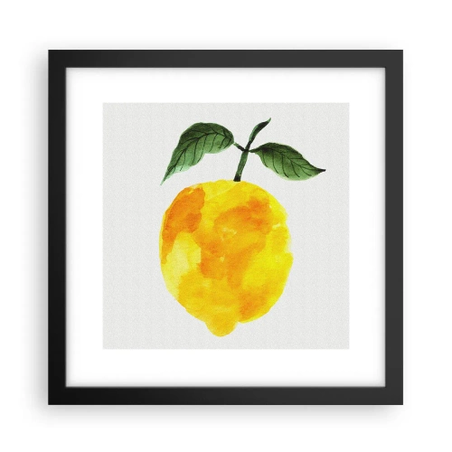 Pôster com moldura preta - Como saborear o sol - 30x30 cm