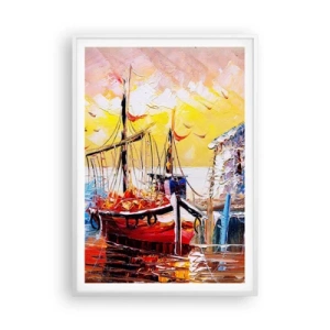 Pôster em moldura branca - Feliz retorno - 70x100 cm
