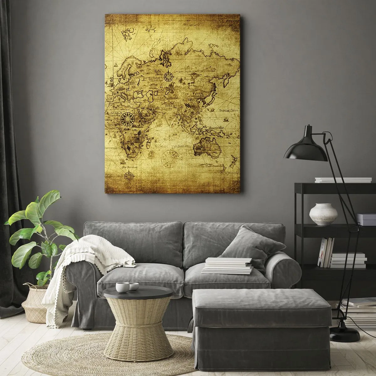Quadro em tela - Mundo estranho - 45x80 cm