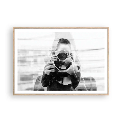 Pôster com moldura de carvalho claro - Criador e material - 100x70 cm