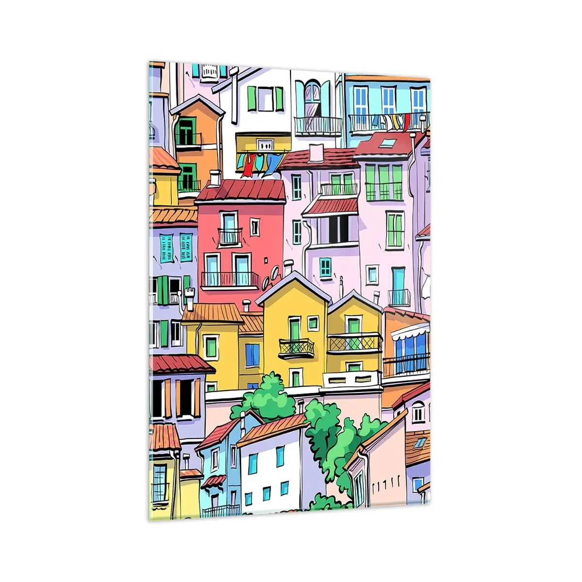 Quadro em vidro - Cidade divertida - 80x120 cm