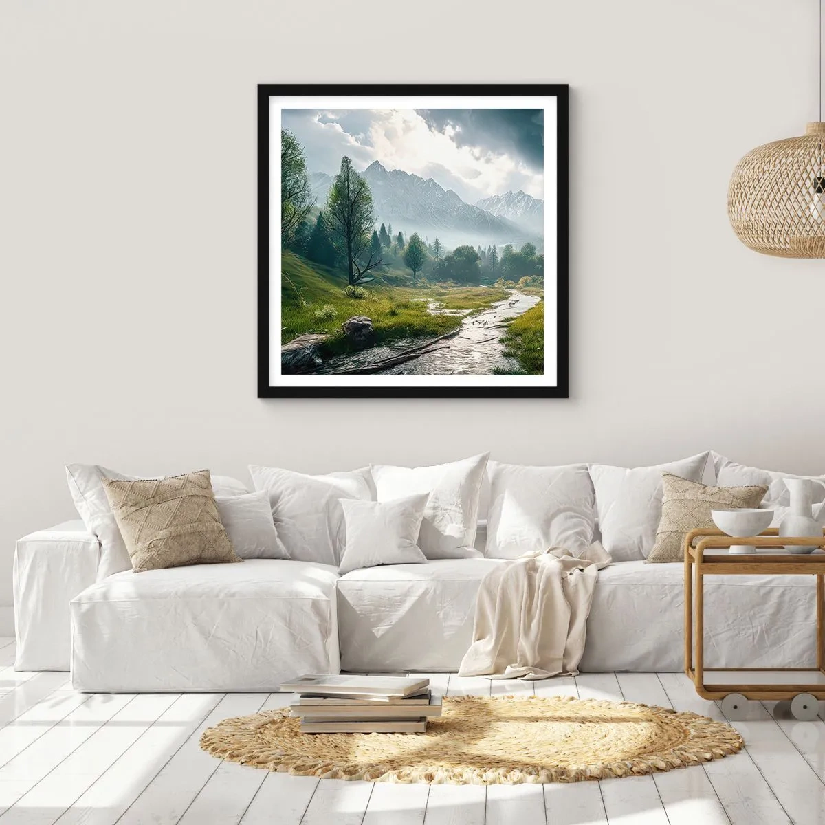 Pôster com moldura preta - Ida e volta - 50x50 cm