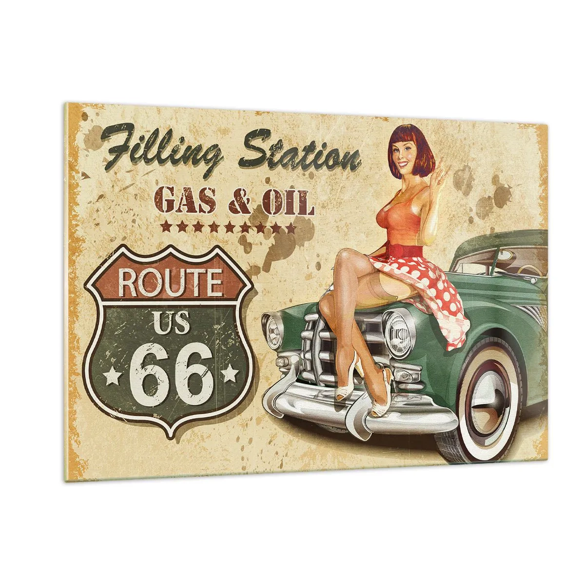 Quadro em vidro - Os gloriosos anos 40 - 120x80 cm