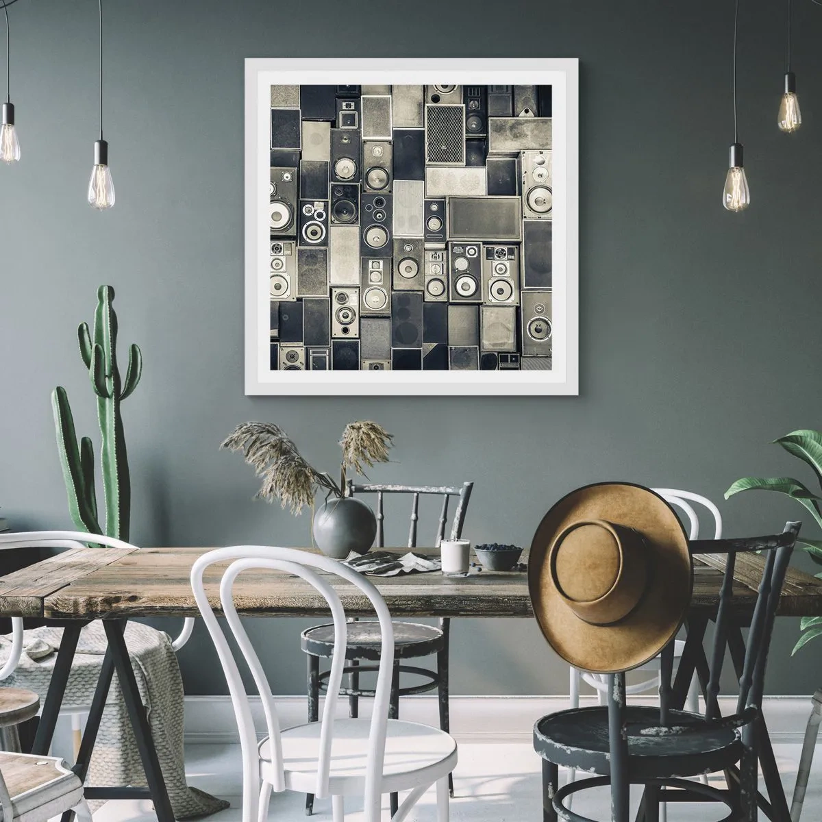 Pôster em moldura branca - Está tudo bem - 40x40 cm