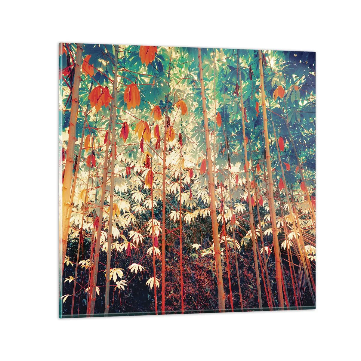 Quadro em vidro - A vida secreta das folhas - 40x40 cm