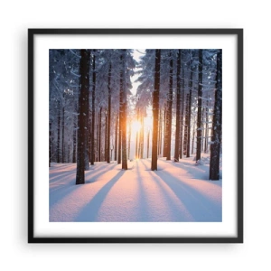 Pôster com moldura preta - Preto no branco - 50x50 cm