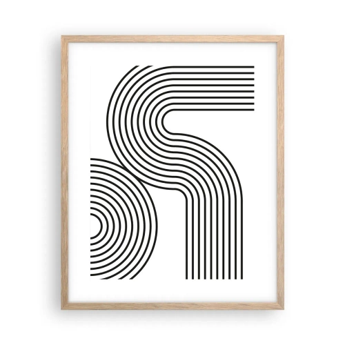 Pôster com moldura de carvalho claro - Na curva - 40x50 cm