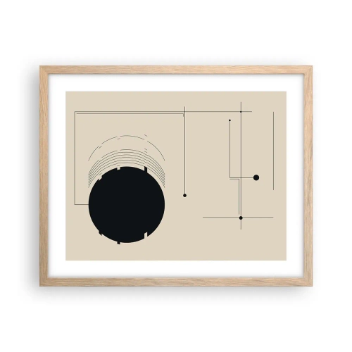 Pôster com moldura de carvalho claro - Composição flexível e dinâmica - 50x40 cm