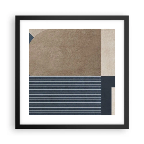 Pôster com moldura preta - Uma composição de simplicidade e redondeza - 40x40 cm