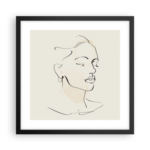 Pôster com moldura preta - Uma certa linha - 40x40 cm