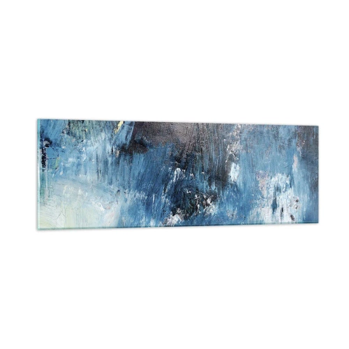 Quadro em vidro - Rapsódia em azul - 90x30 cm