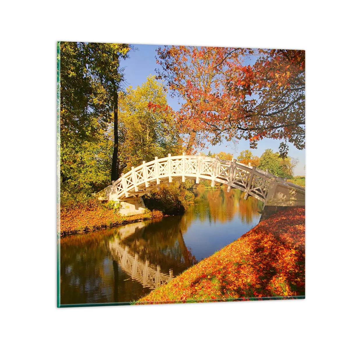 Quadro em vidro - Na ponte branca dos suspiros - 30x30 cm