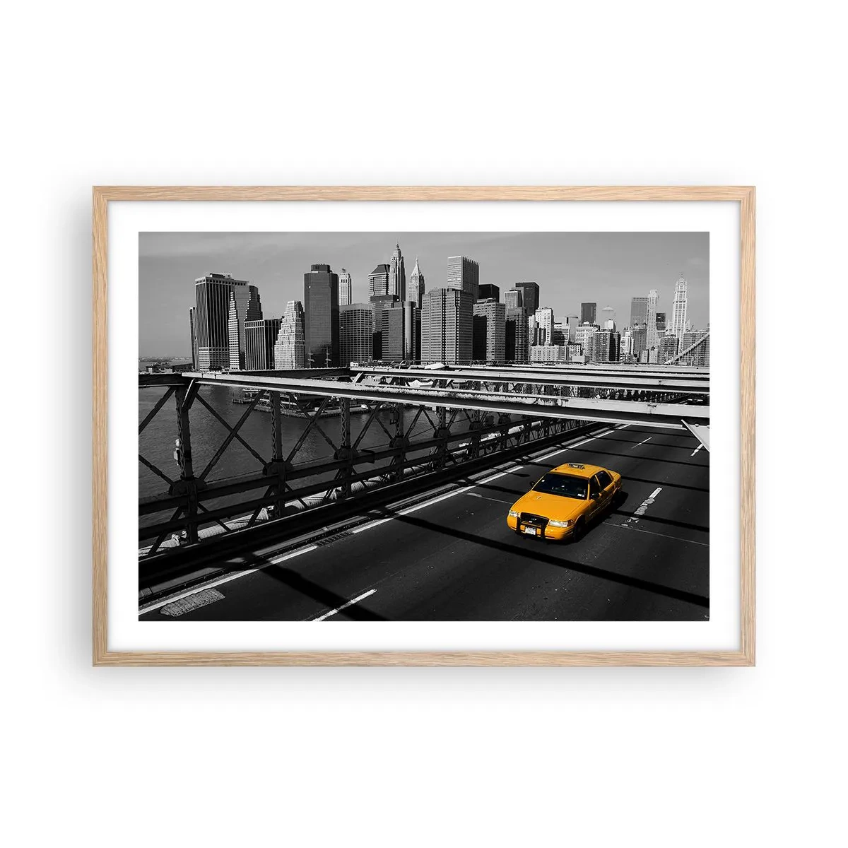 Pôster com moldura de carvalho claro - A cor da cidade grande - 70x50 cm