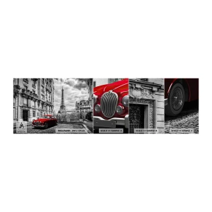 Amostra de papel de parede Premium Canvas - Predador na cidade - Cidade, Torre Eiffel, Paris - 100x30 cm