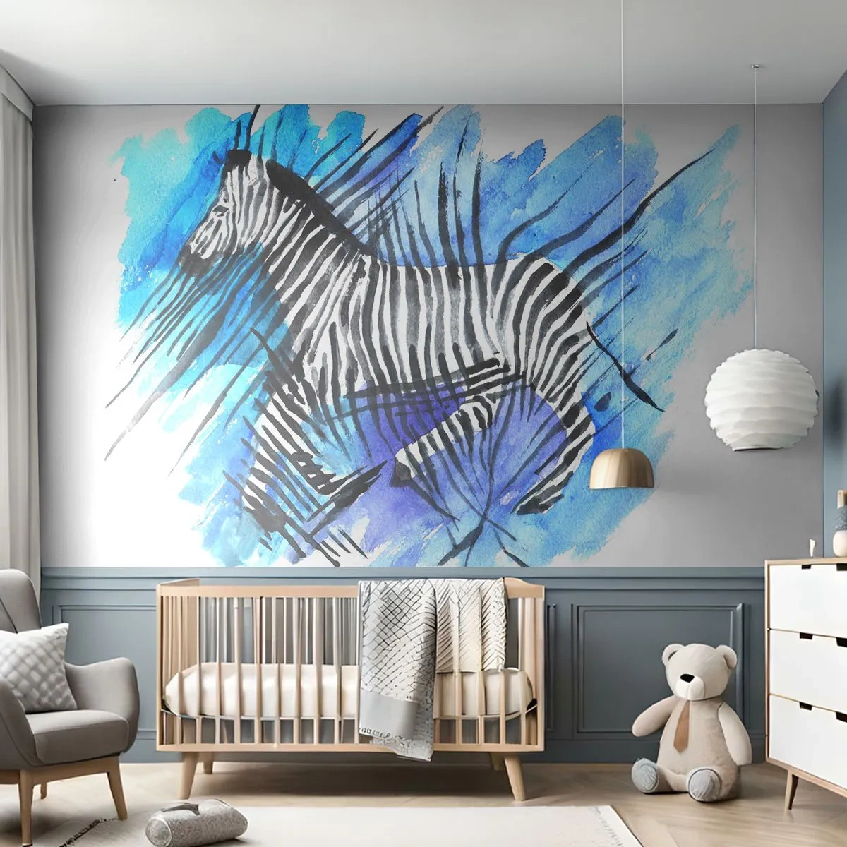 Papel de Parede Premium Canvas - Escondida sob as listras - Animais, Costelas, África - 300x210 cm