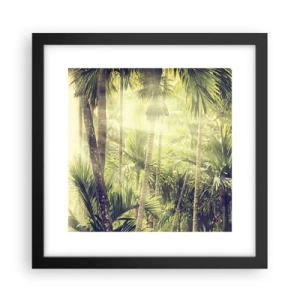 Pôster com moldura preta - No calor verde - 30x30 cm