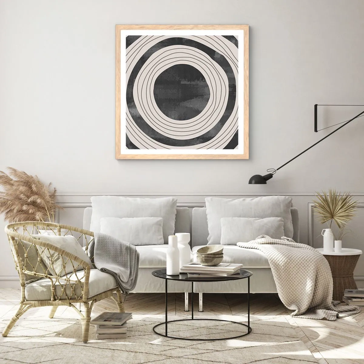 Pôster com moldura de carvalho claro - Direito ao ponto - 30x30 cm