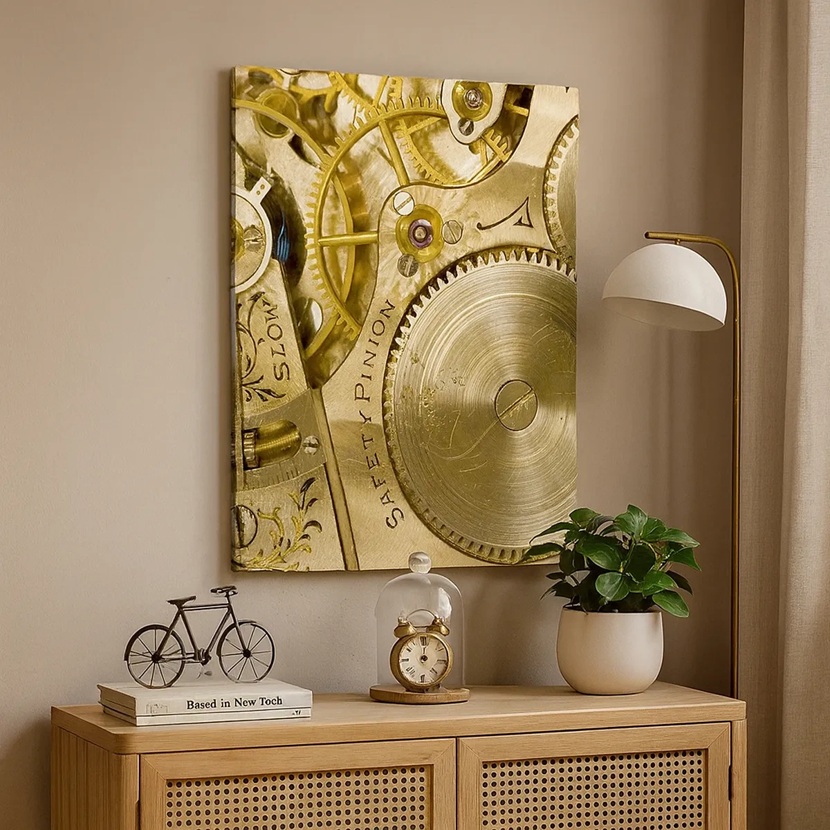 Quadro em tela - Mova-se com o tempo - 50x70 cm