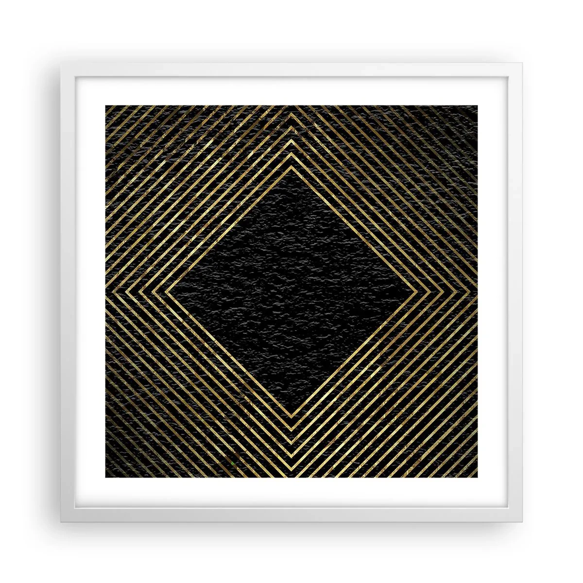 Pôster em moldura branca - Geometria em estilo glamoroso - 50x50 cm