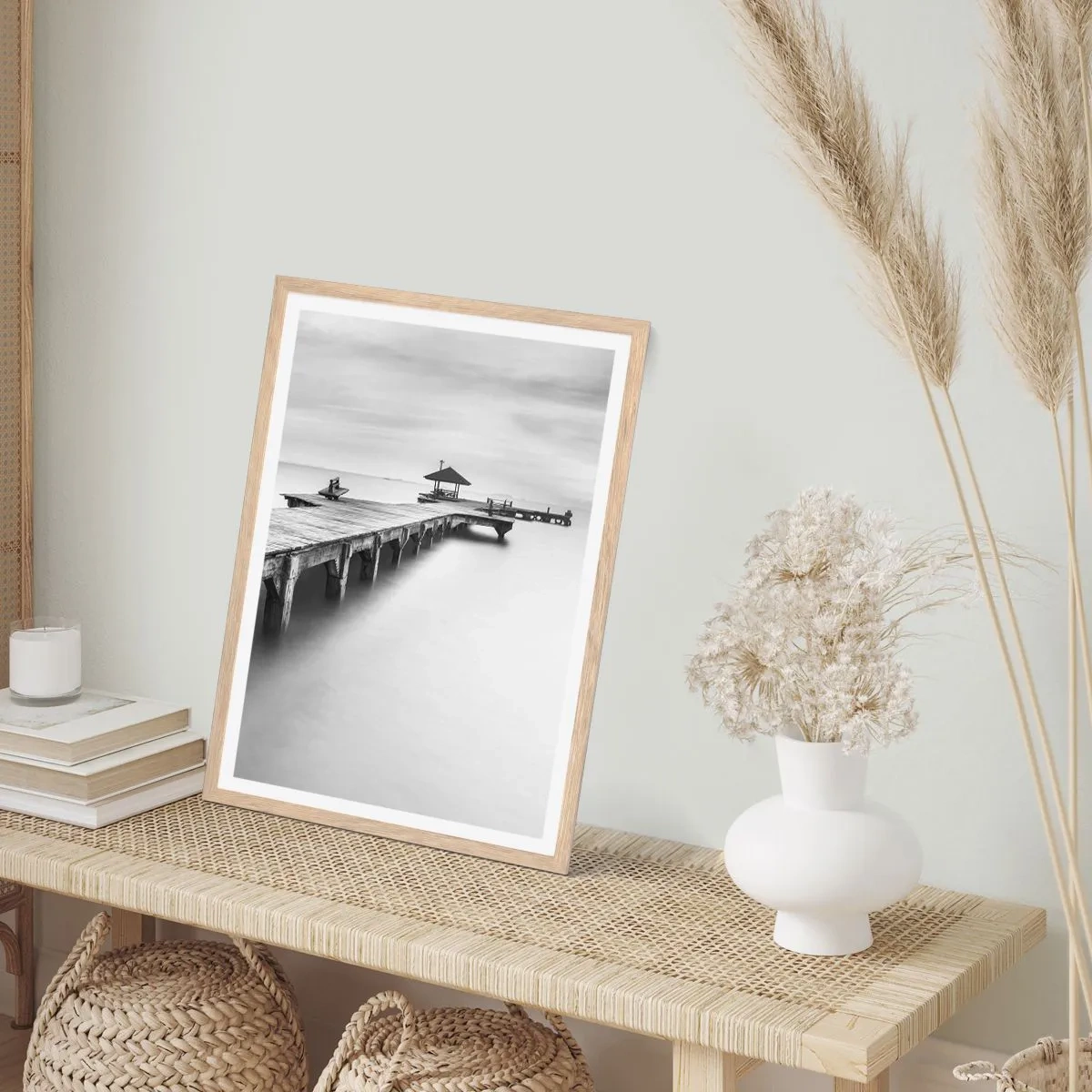 Pôster com moldura de carvalho claro - Para longe - 40x50 cm