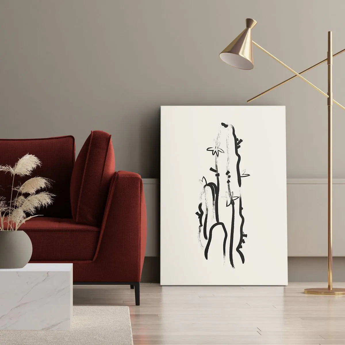 Quadro em tela - Erva florida - 55x100 cm