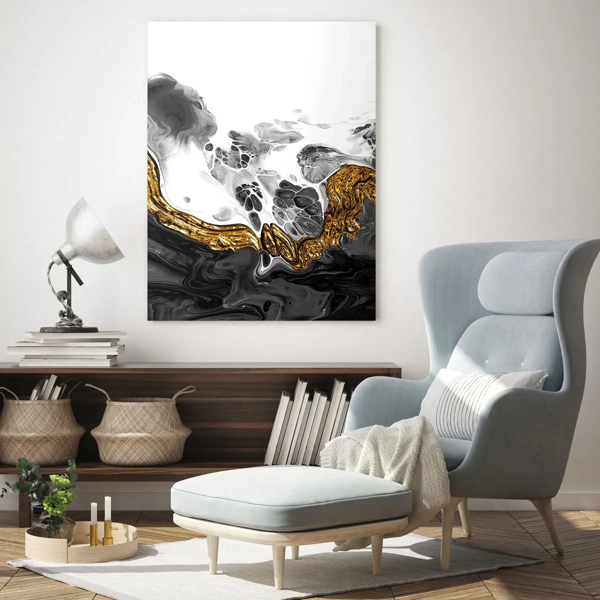 Quadro em vidro - Composição orgânica - 50x70 cm