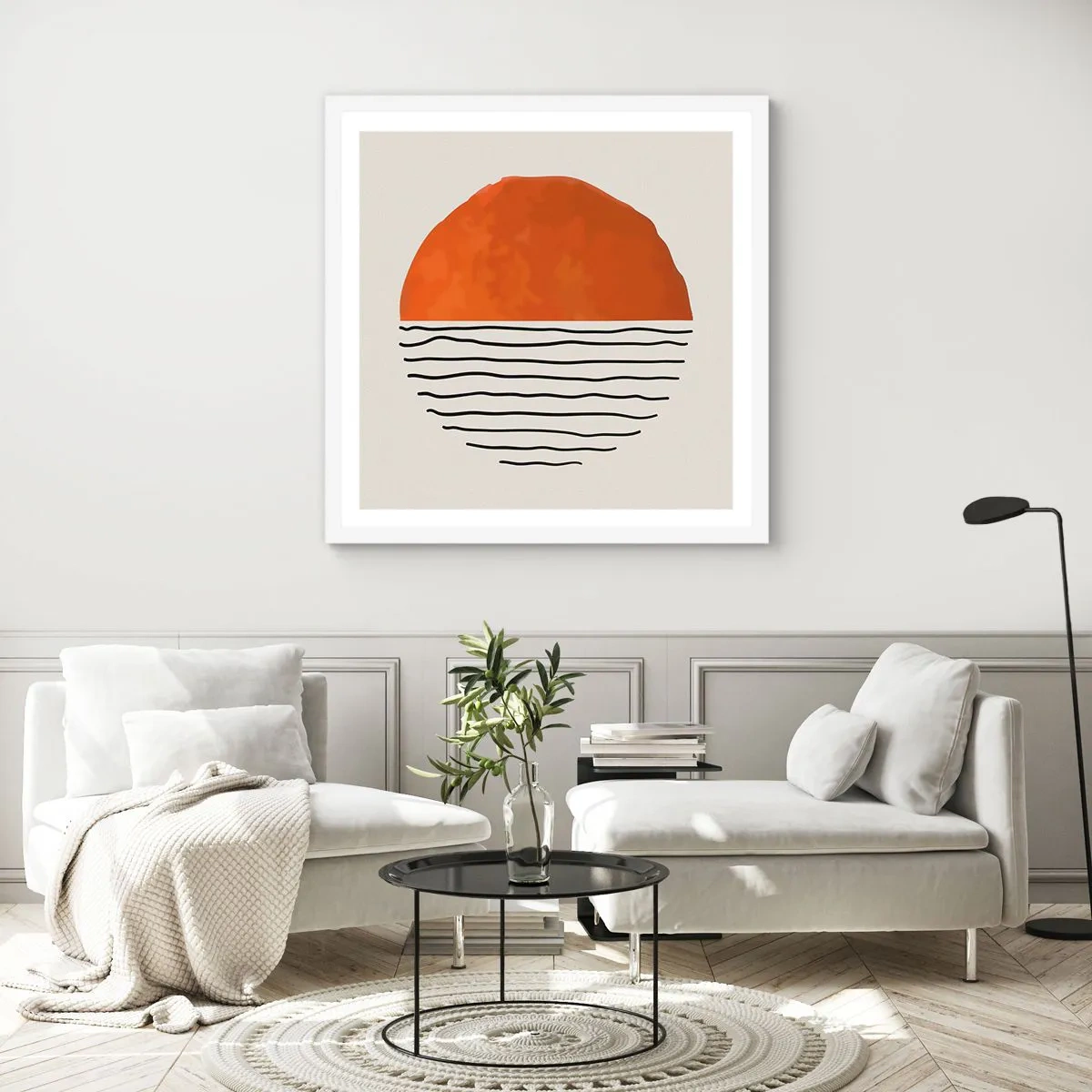 Pôster em moldura branca - No clima japonês - 50x50 cm