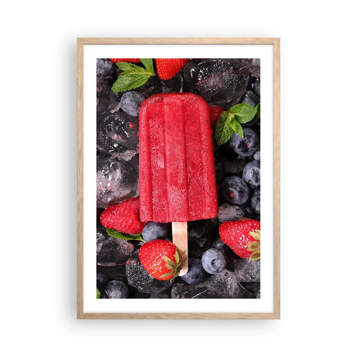 Pôster com moldura de carvalho claro - O sabor de um verão quente - 50x70 cm