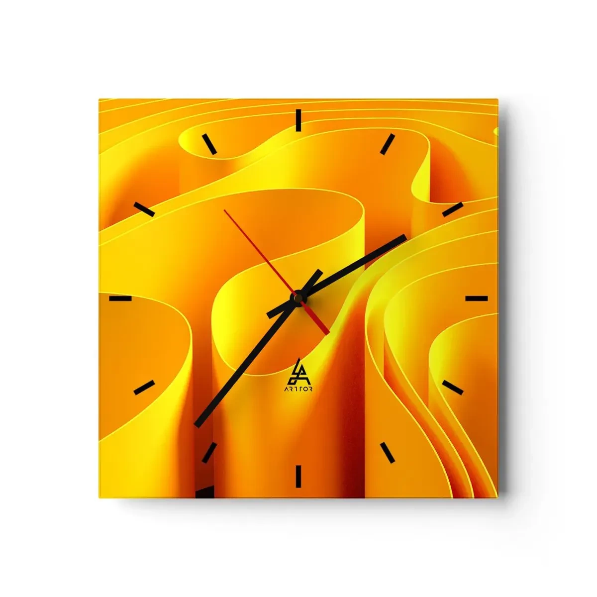 Relógio de parede - Relógio em vidro - Como as ondas do sol - 30x30 cm