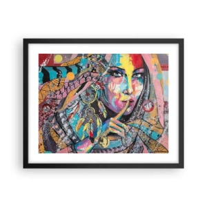 Pôster com moldura preta - Fique em silêncio até compreender - 50x40 cm