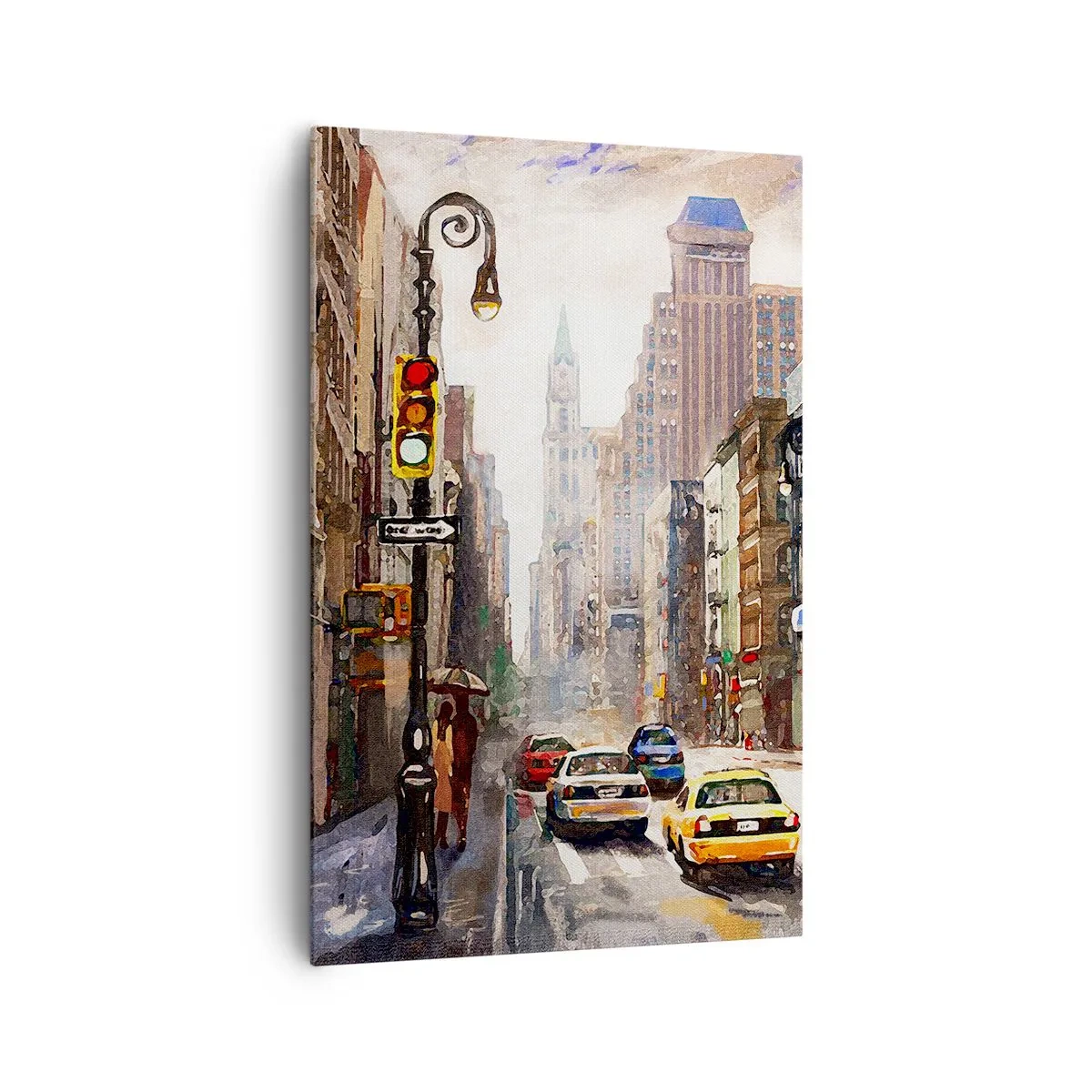 Quadro em tela - Nova York – colorida também na chuva - 80x120 cm