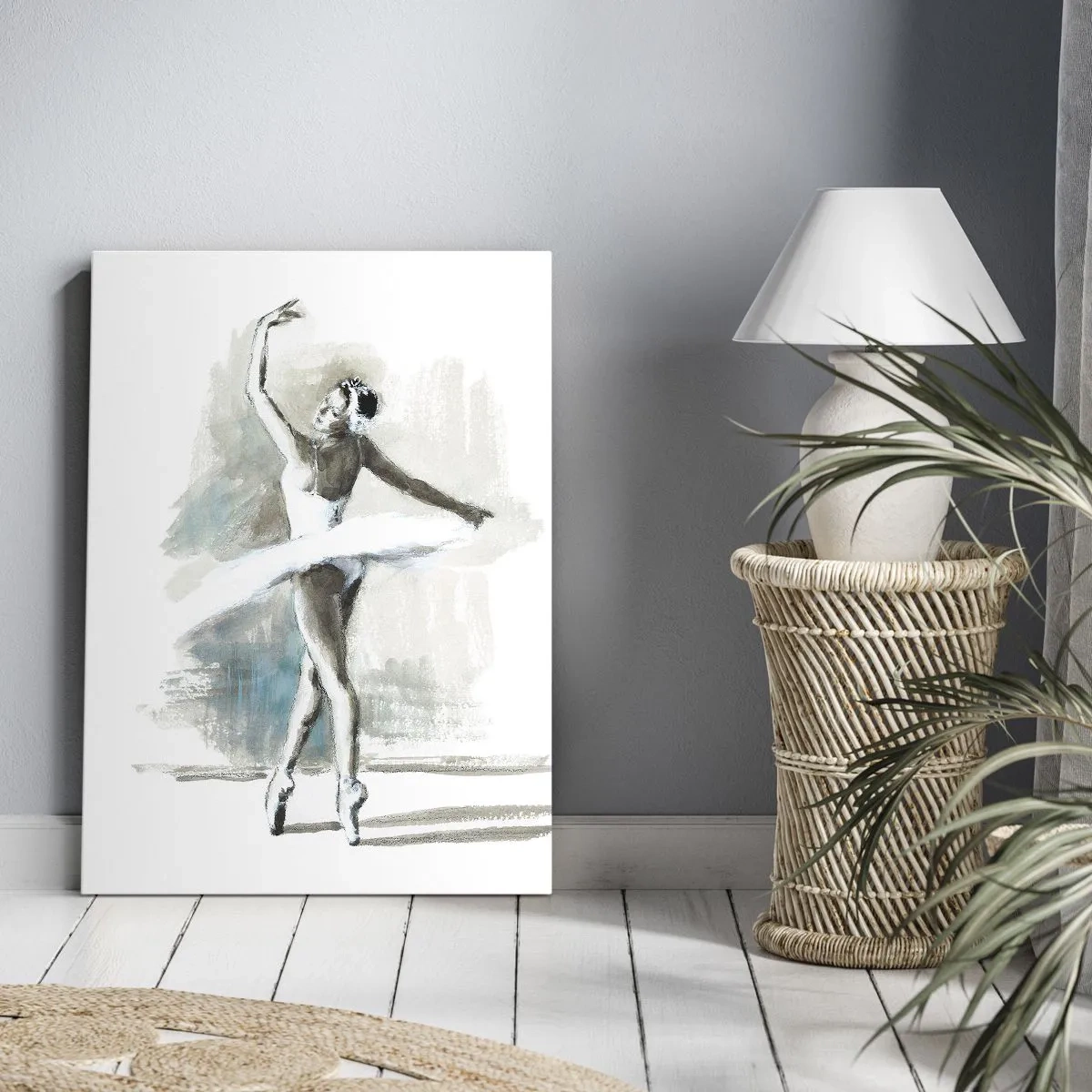 Quadro em tela - Encantada num cisne - 50x70 cm