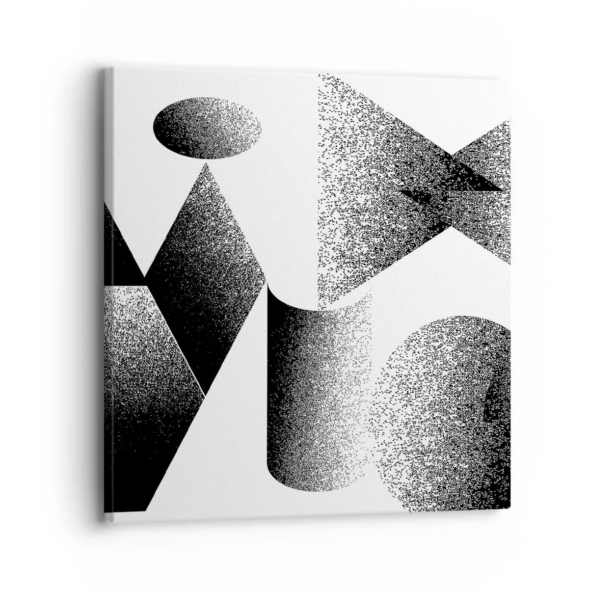 Quadro em tela - Ângulos e ovais - 30x30 cm