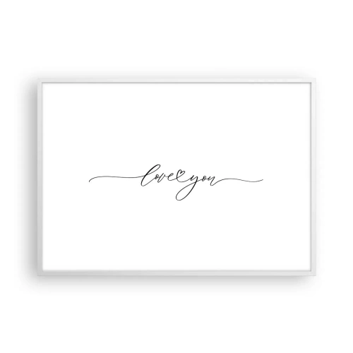 Pôster em moldura branca - Preto e branco - 100x70 cm