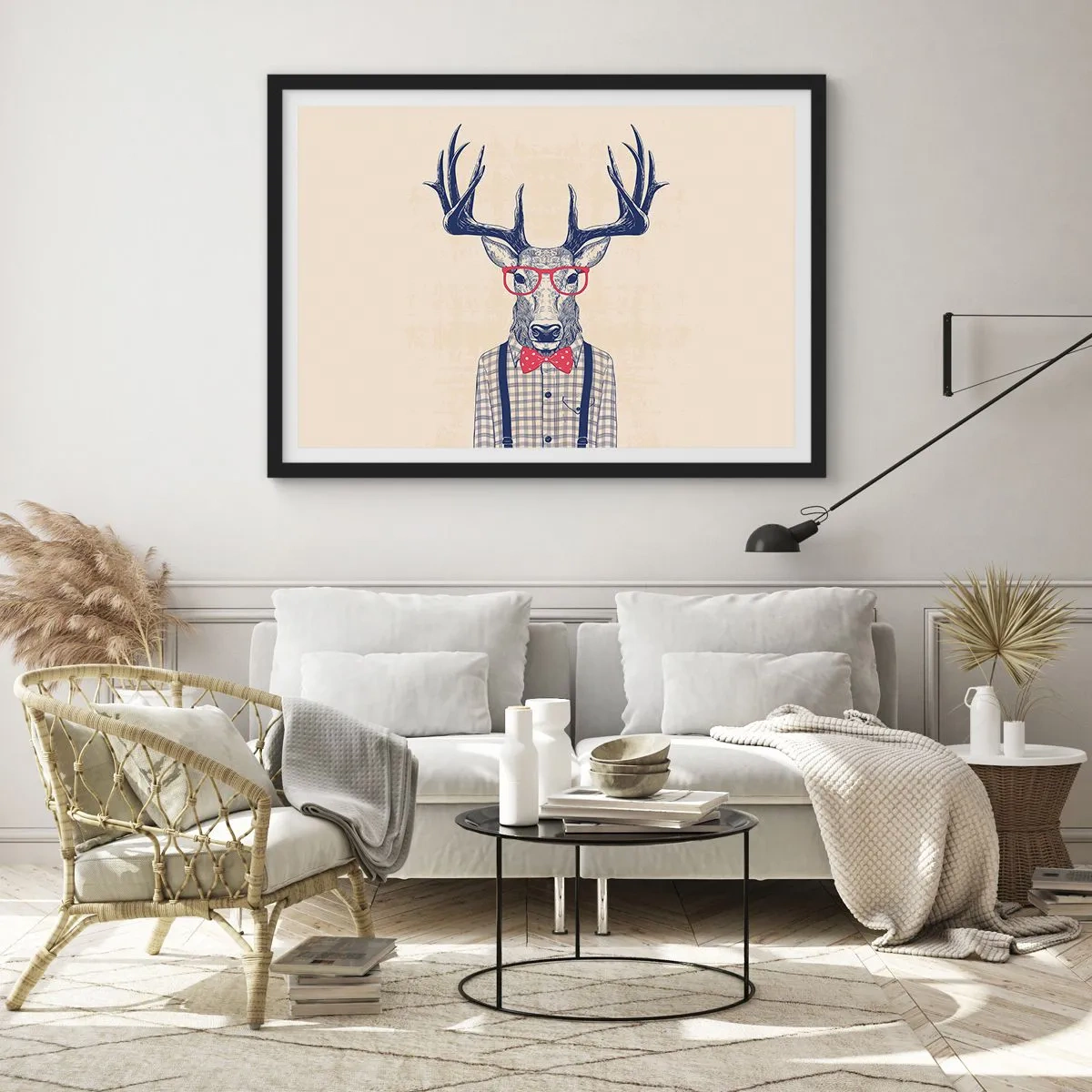 Pôster com moldura preta - Extravagância engraçada - 70x50 cm