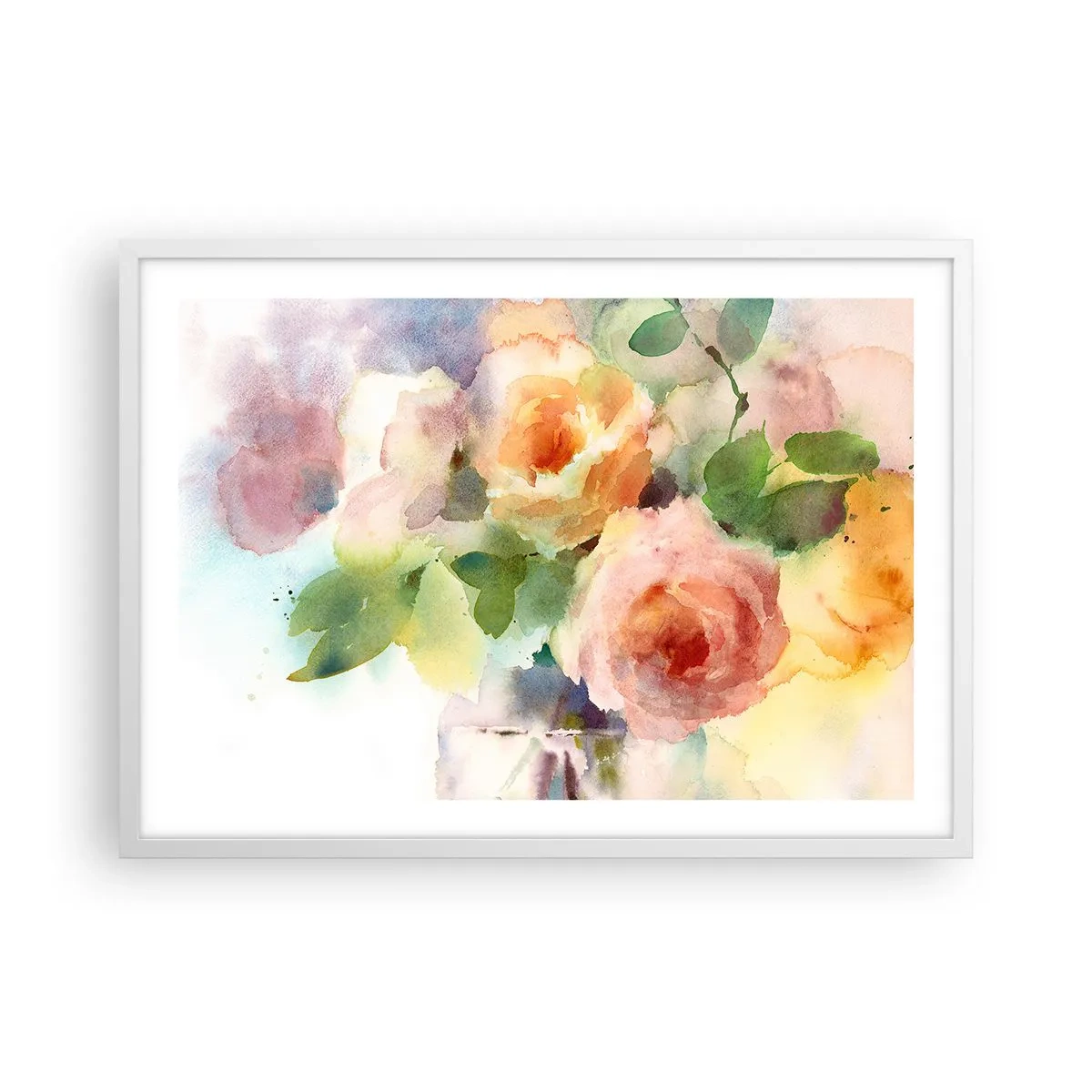 Pôster em moldura branca - Delicado como uma aquarela - 70x50 cm