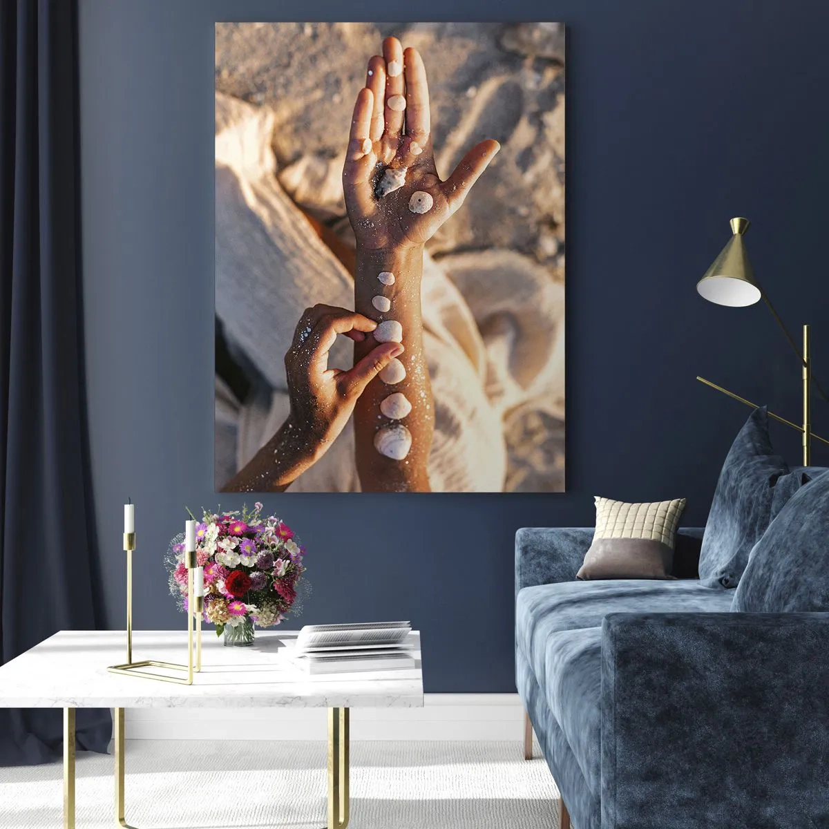 Quadro em vidro - Beleza na ponta dos dedos - 80x120 cm