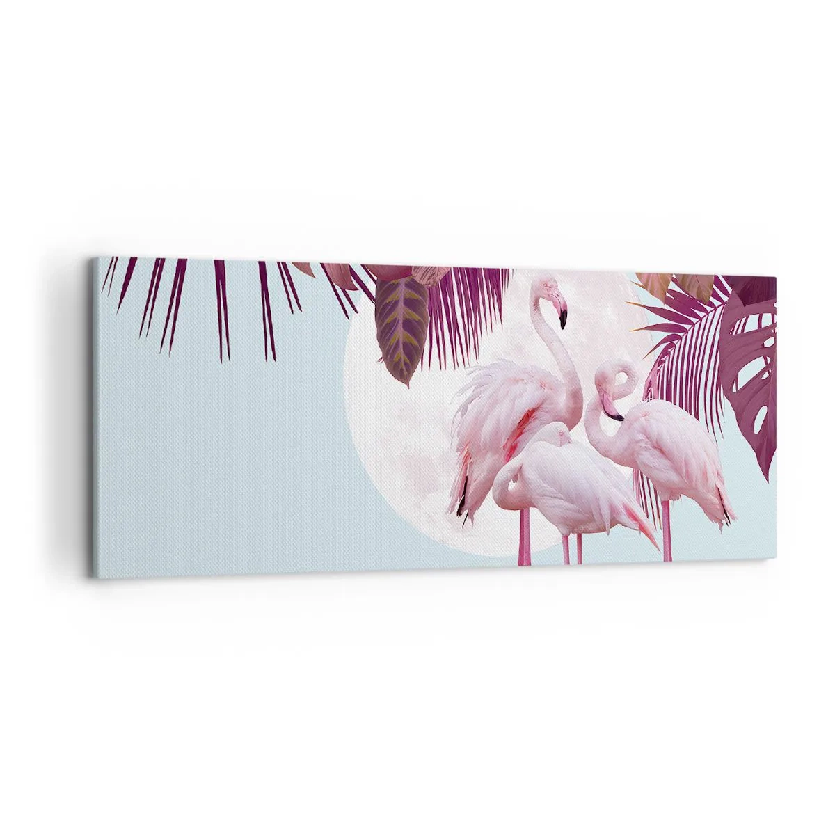 Quadro em tela - Três graças de pássaros - 100x40 cm