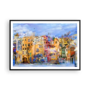 Pôster com moldura preta - Estamos juntos - 100x70 cm