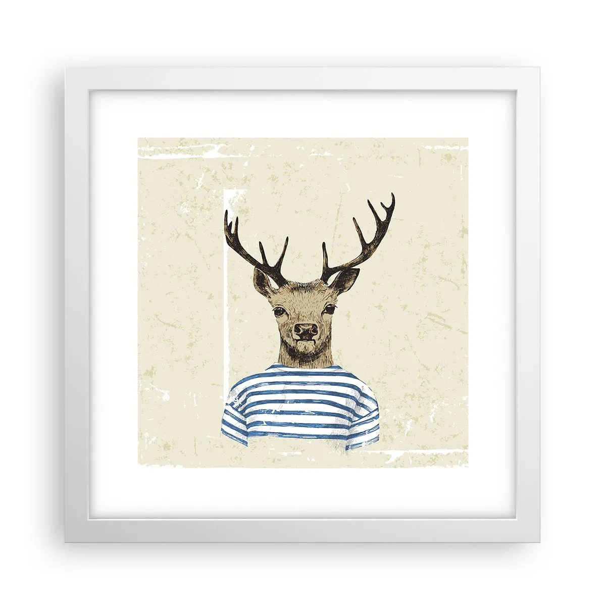 Pôster em moldura branca - Porque eu gosto de camisas listradas! - 30x30 cm