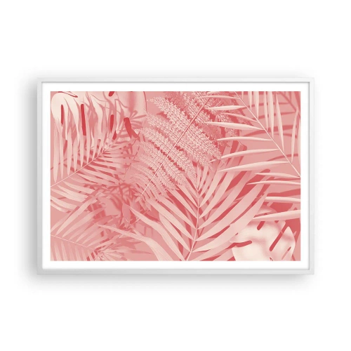 Pôster em moldura branca - Conceito cor-de-rosa - 100x70 cm