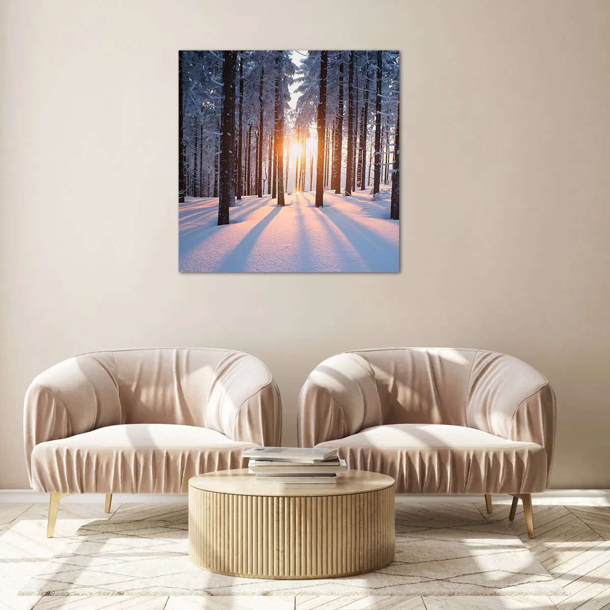 Quadro em vidro - Preto no branco - 70x70 cm