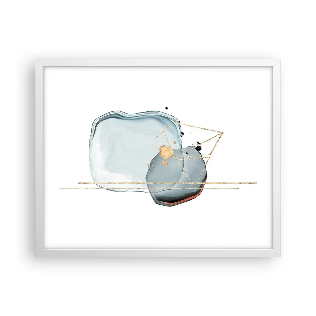 Pôster em moldura branca - Um estudo sobre gotas - 50x40 cm