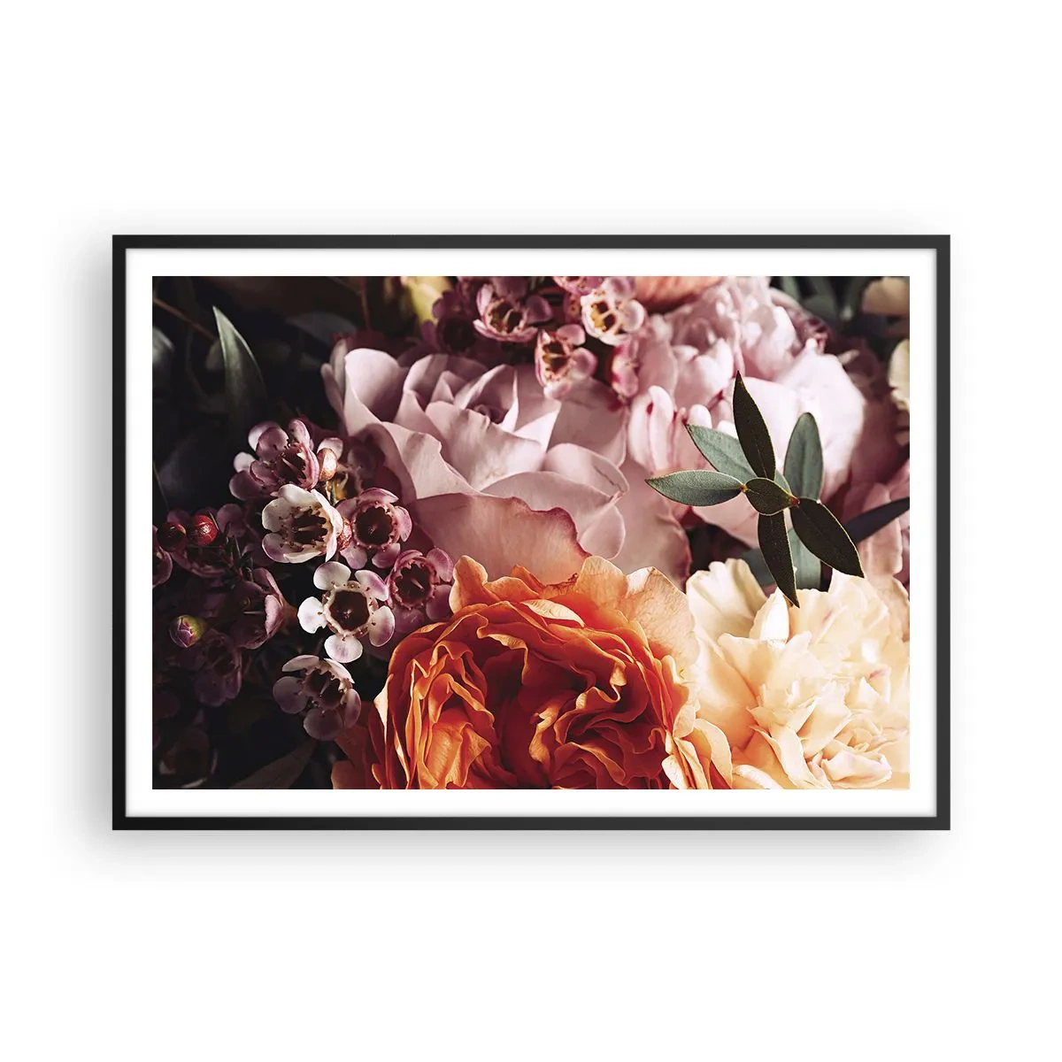 Pôster com moldura preta - Envolto em beleza - 100x70 cm