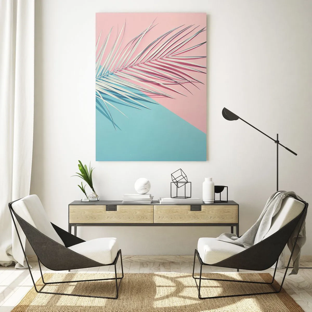 Quadro em vidro - Impressão tropical - 50x70 cm