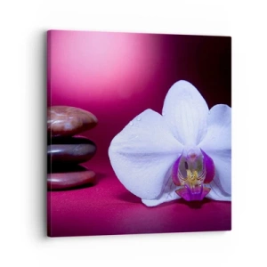 Quadro em tela - O estudo do frescor em roxo - 30x30 cm