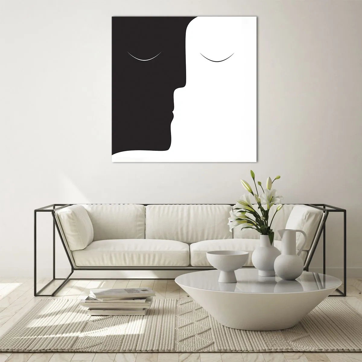 Quadro em vidro - Unidade de opostos - 40x40 cm