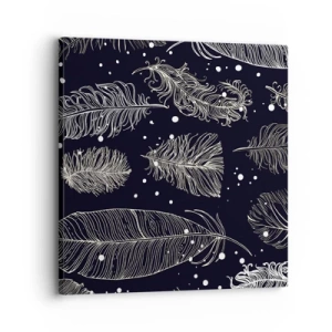 Quadro em tela - Rendas de penas - 30x30 cm