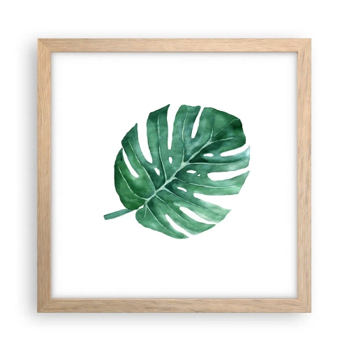 Pôster com moldura de carvalho claro - Conceito verde - 30x30 cm