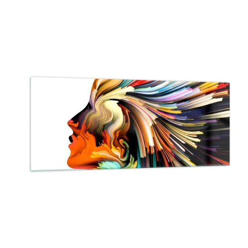 Quadro em vidro - Explosão de imaginação - 100x40 cm